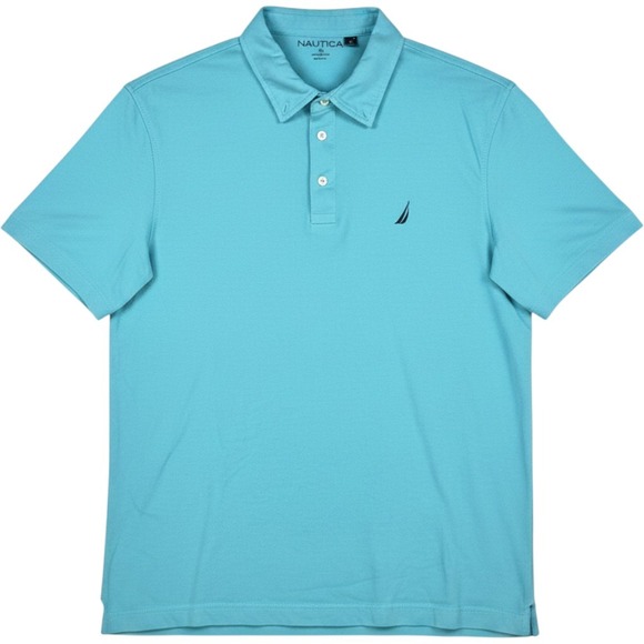 Nautica Other - Nautica Polo Shirt Mens XL Teal Blue Short Sleeve Cotton Solid NALXSVIN13 122